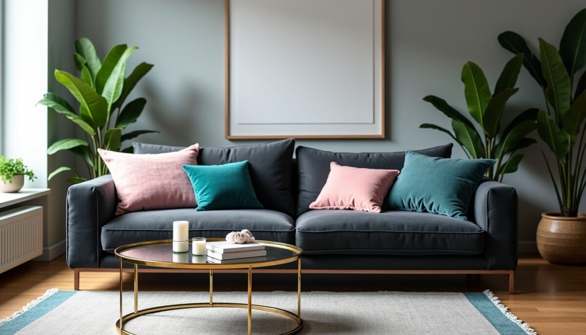 Inspiration déco : sublimer votre salon avec un canapé gris foncé, les couleurs et matières idéales Inspiration déco : sublimer votre salon avec un canapé gris foncé, les couleurs et matières idéales